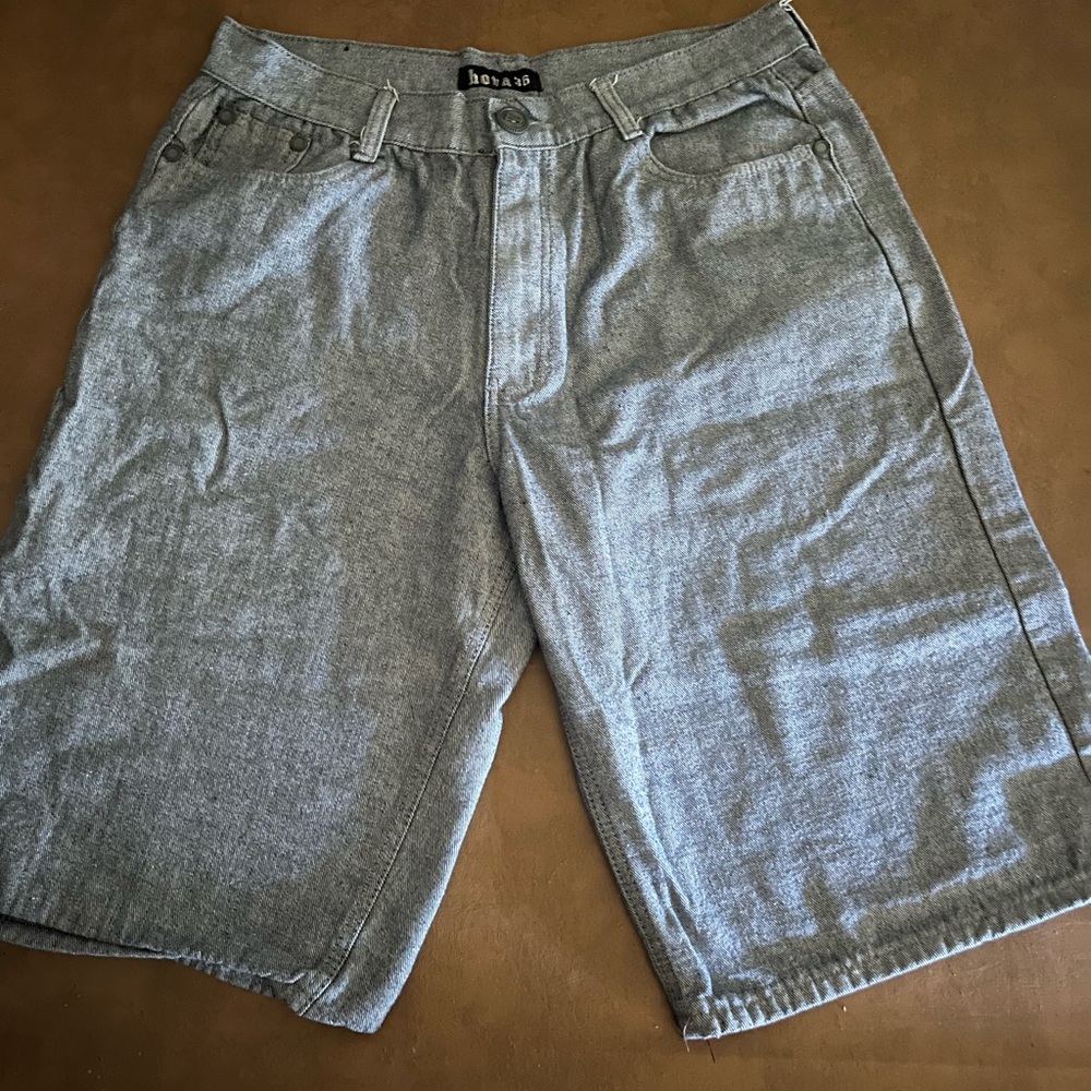 Gray Denim Jean Shorts for Men